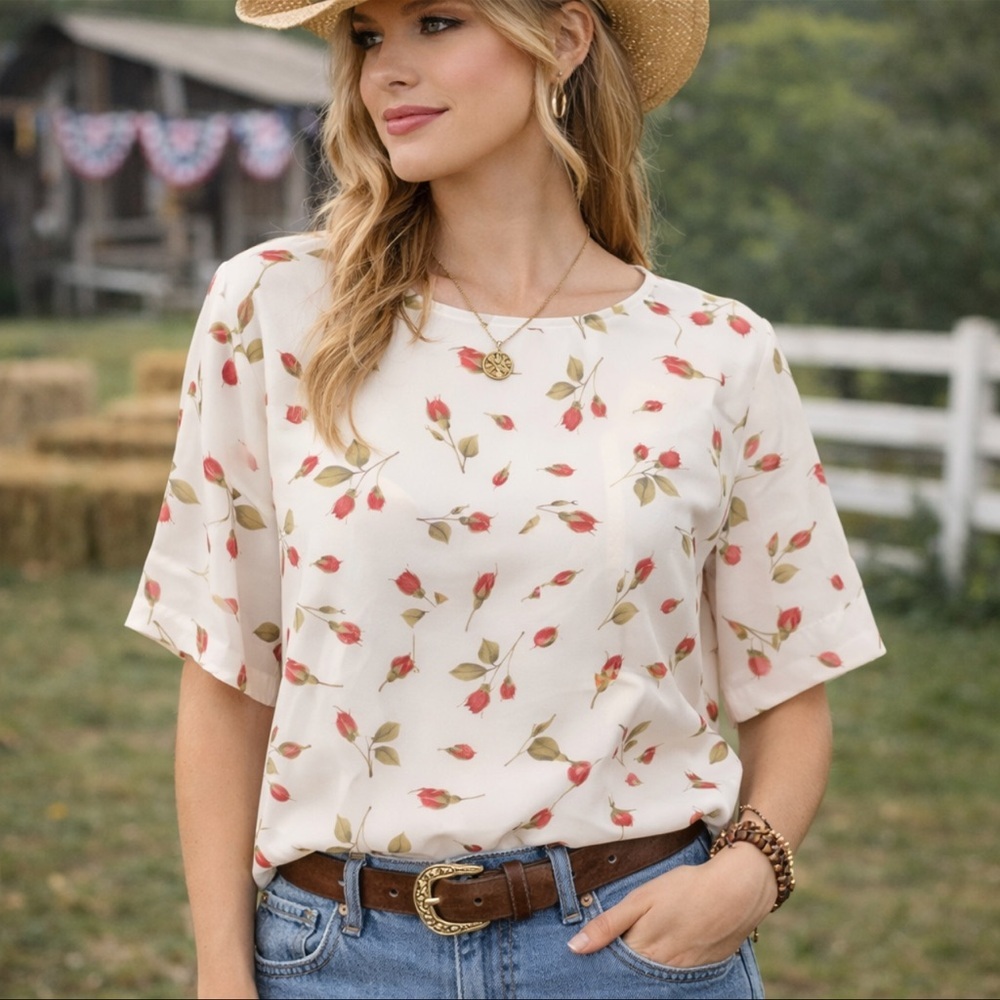 Vintage Rosebud Blouse